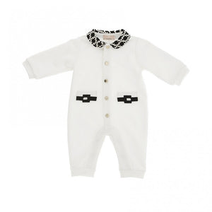 ELISABETTA FRANCHI La Mia Bambina TUTINA FELPA CON COLLETTO ALL OVER E RICAMO TASCA FELPA