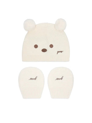 GUESS SET: HAT WITH POM POM + MITTEN