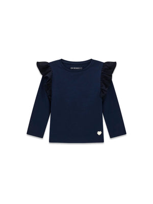 GUESS LS T-SHIRT W/RUFFLES