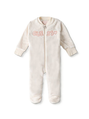 GUESS FAUX FUR OVERALL W/ZIP
