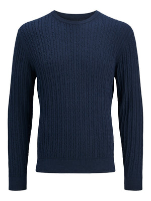 JACK AND JONES JJEEMIL KNIT CABLE CREW NECK NOOS
