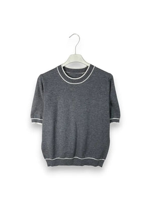 LOVEme Maglia manica corta con profilo bicolore a contrasto