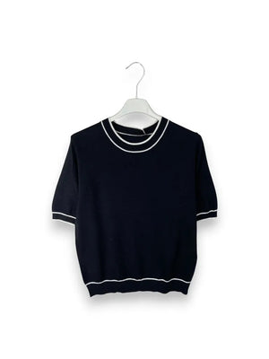 LOVEme Maglia manica corta con profilo bicolore a contrasto