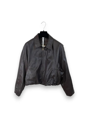 LOVEme Giacca bomber in ecopelle con elastico in fondo