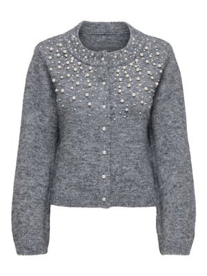 ONLY ONLMIGGIE LS O-NECK PEARL CARDI KNT NOOS