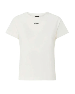 PINKO BASICO T-SHIRT JERSEY LOGO PIN