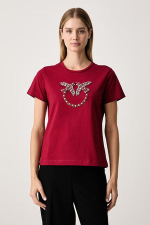 PINKO QUENTIN T-SHIRT JERSEY RICAMO
