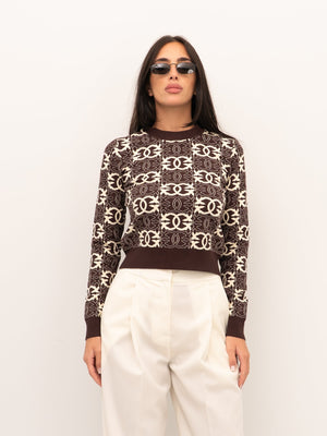 PINKO GYPSIES CROPPED JACQUARD IN TU