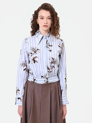 RINASCIMENTO CFC 20410 W-CAMICIA CROPPED POPELINE RIGA FIORE
