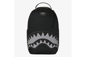 SPRAYGROUND SHARK CENTRAL BLACK NYLON GRAY EMBOSSED BACKPACK