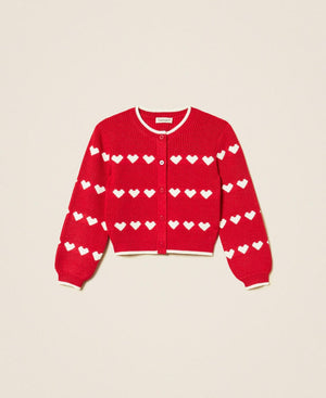TWINSET CARDIGAN COREANA IN MAGLIA CON CUORI