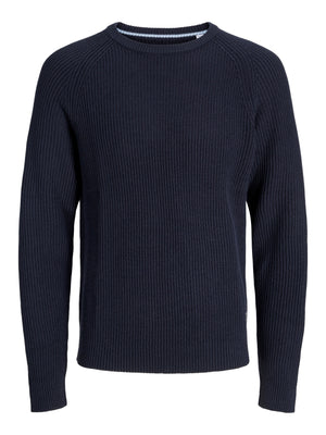 JACK AND JONES JJPANNEL KNIT CREW NECK AW25