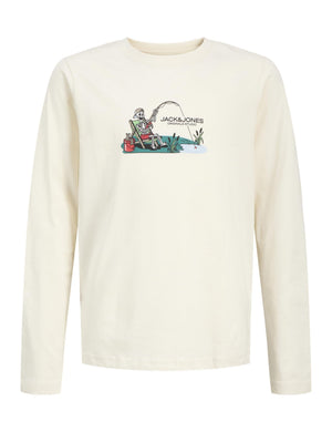 JACK JONES KIDS JORSKULL NATURE TEE LS CREW NECK SN JNR