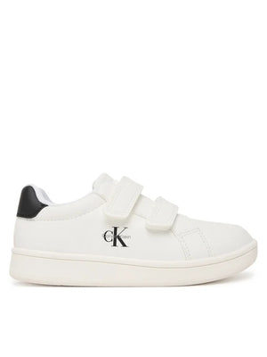 CALVIN KLEIN SNEAKER BASSA VELCRO BIANCO/NERO