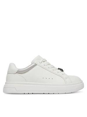 CALVIN KLEIN SNEAKER BASSA ALLACCIATA BIANCO/ARGENTO