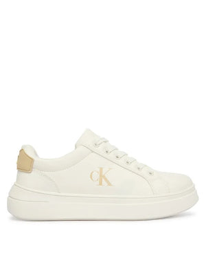 CALVIN KLEIN SNEAKER BASSA ALLACCIATA BIANCO/NERO