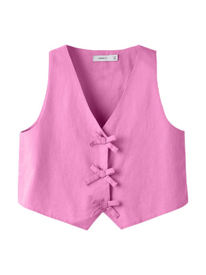 NAME.IT NKFFALINNEN CROPPED WAISTCOAT