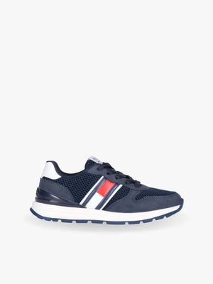 TOMMY HILFIGER SNEAKER BASSA ALLACCIATA FLAG BLU/BIANCO