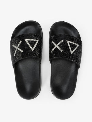 SUN68 GIRLS SLIPPERS STRASS LOGO (TEEN)