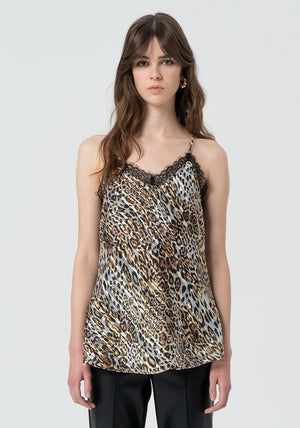 FRACOMINA PRINTED TANK TOP SANDBLACK