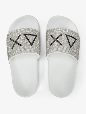 SUN68 SLIPPERS STRASS LOGO