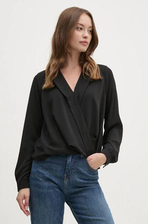 CROSSED REVERSE COLLAR BLOUSE