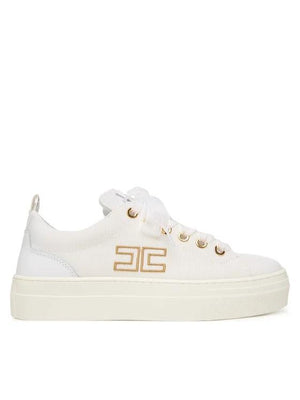 ELISABETTA FRANCHI La Mia Bambina SNEAKER BASSA ALLACCIATA BIANCO AVORIO