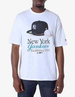 NEW ERA MLB SCRIPT GRPHC TEE NEYYAN WHI