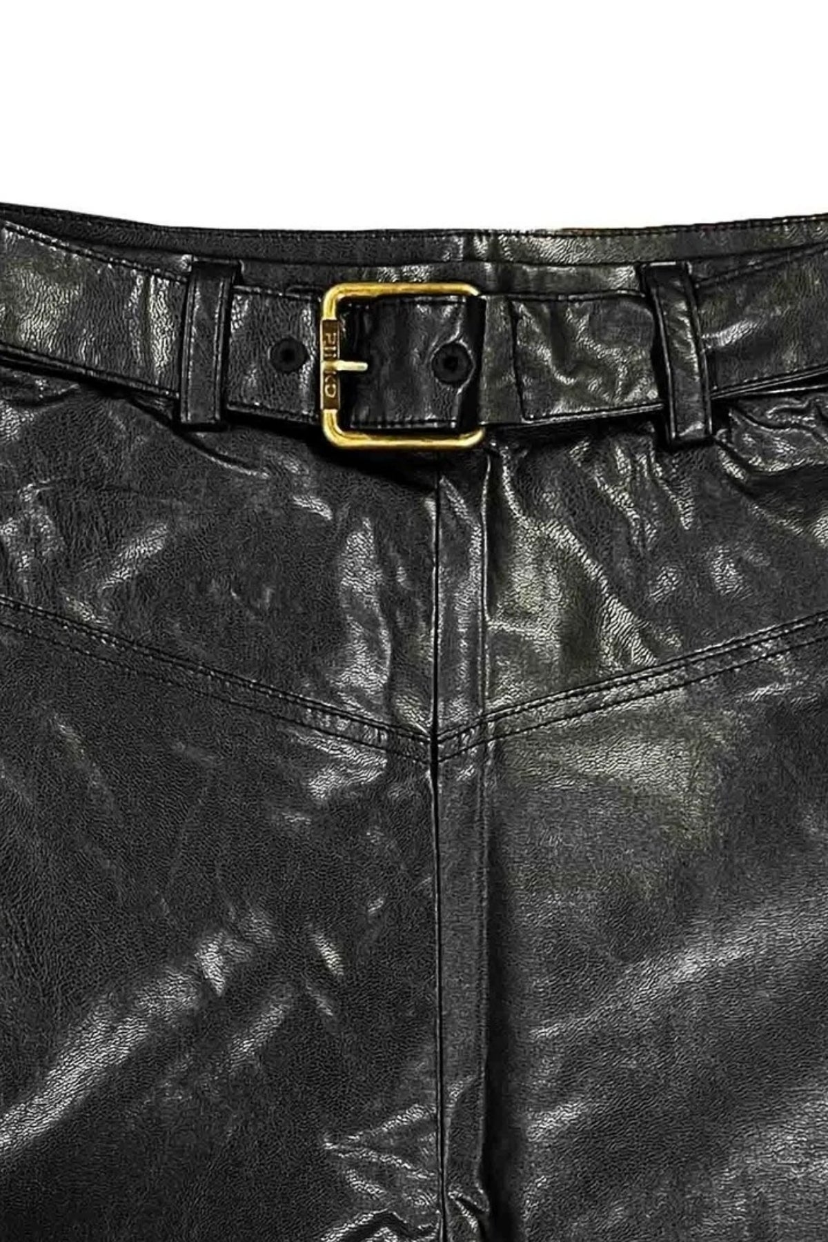 SHORTS IN ECOPELLE CON FIBBIA PINKO 