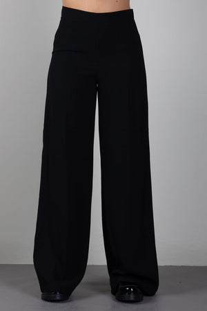 ELISABETTA FRANCHI La Mia Bambina PANTALONE PALAZZO IN CREPE CON LOGO EMBOSSED