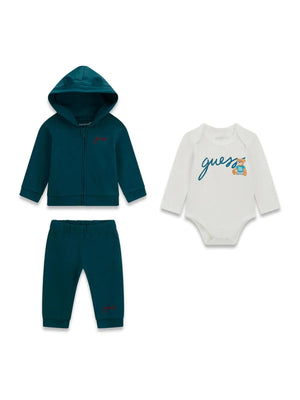 GUESS SET: HOODED ACTIVE TOP + LS BO