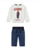 GUESS SET LS ACTIVE TOP + KNIT DENIM