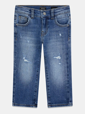 GUESS SLIM COMFORT DENIM PANTS W/DAM