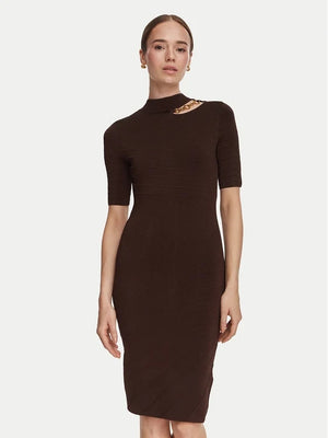 GUESS MARCIANO KAEDA MOCK NECK SS DRESS SWTR