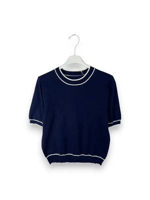 LOVEme Maglia manica corta con profilo bicolore a contrasto