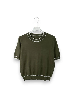 LOVEme Maglia manica corta con profilo bicolore a contrasto