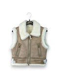LOVEme Gilet montone con zip frontali con fibbia di lato