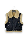 LOVEme Gilet montone con zip frontali con fibbia di lato