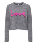 ONLY ONLSMILLA LS TEXT DETAIL O-NECK CC KNT