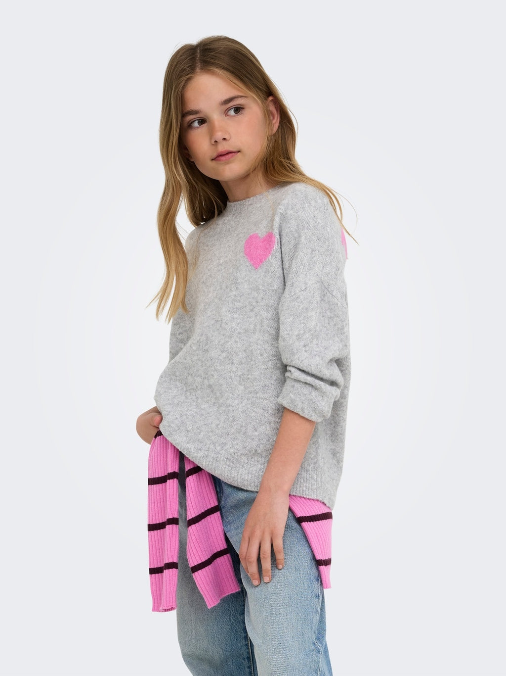 15377083/Light Grey Melange Love/Heart ONLY KIDS