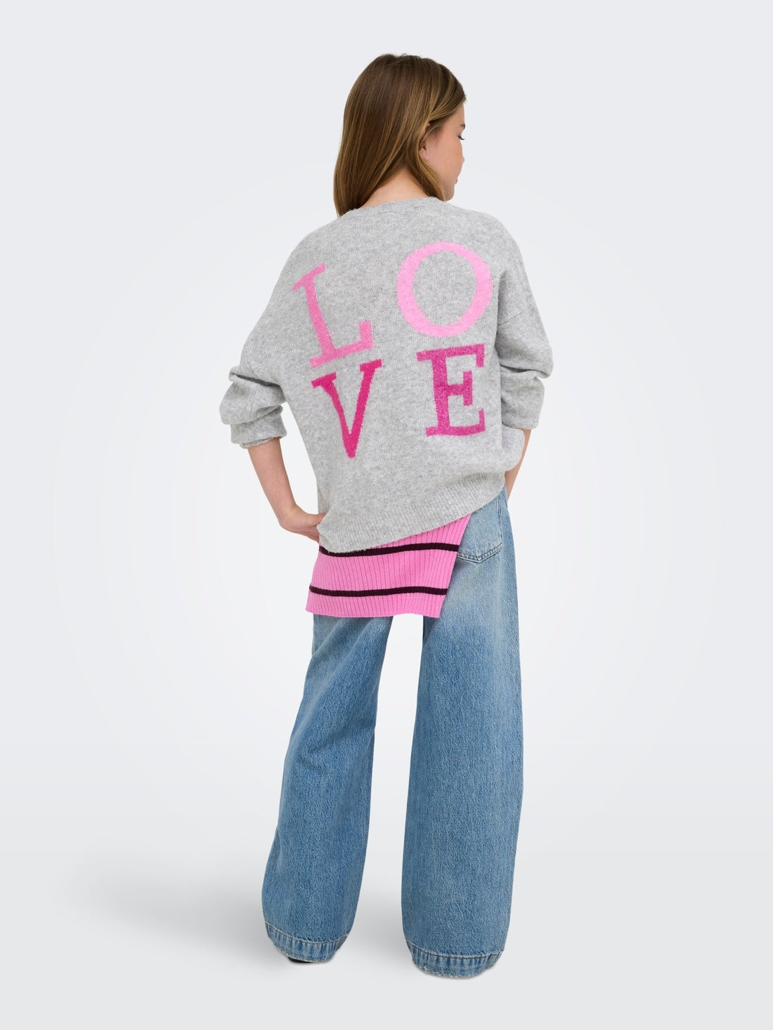 15377083/Light Grey Melange Love/Heart ONLY KIDS