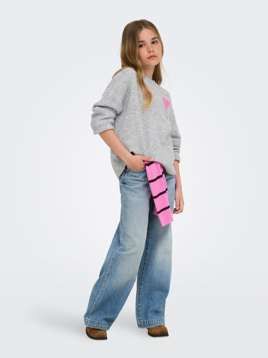 15377083/Light Grey Melange Love/Heart ONLY KIDS