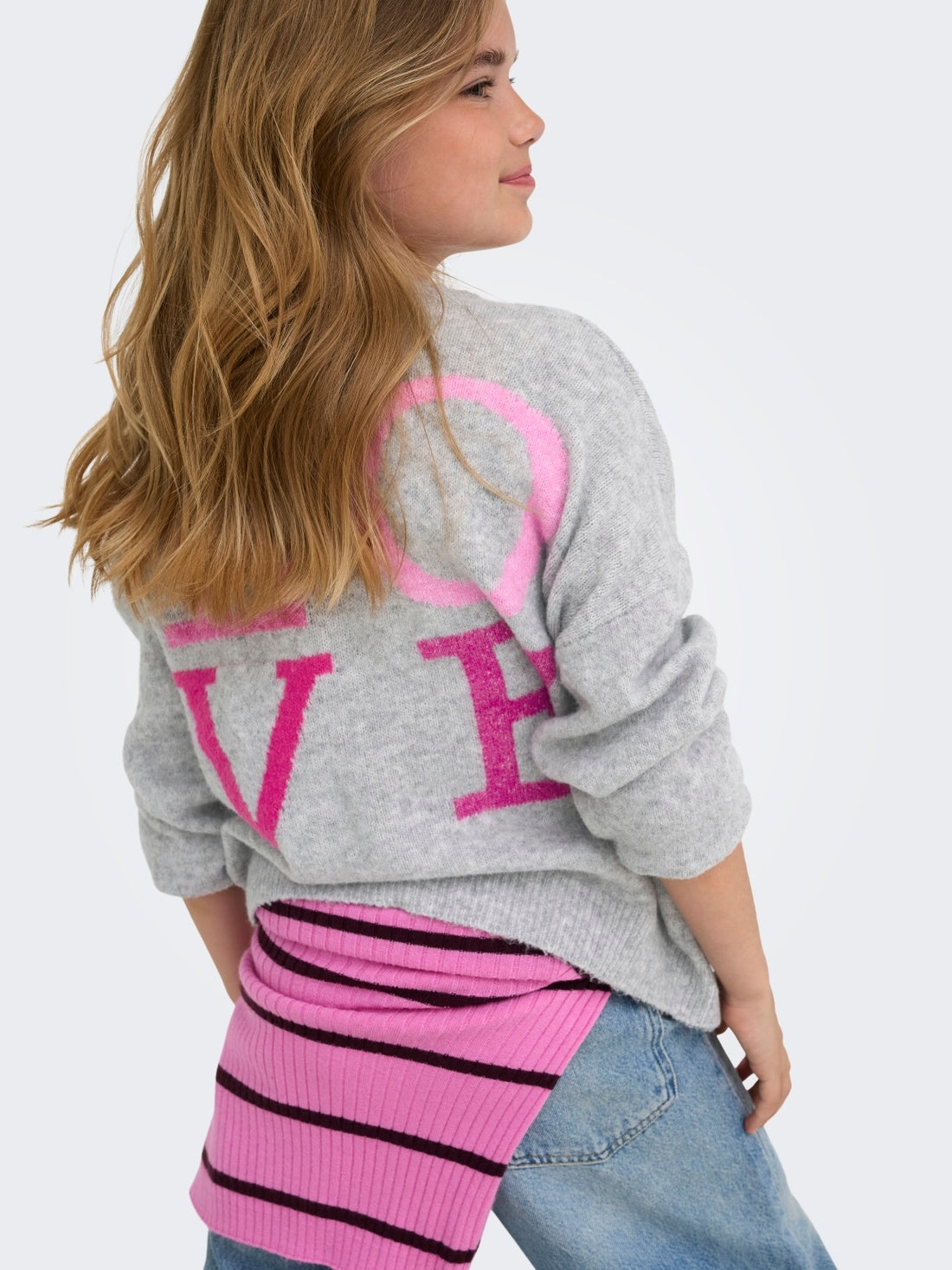 15377083/Light Grey Melange Love/Heart ONLY KIDS