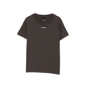 PINKO BASICO T-SHIRT JERSEY LOGO PIN
