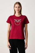 PINKO QUENTIN T-SHIRT JERSEY RICAMO
