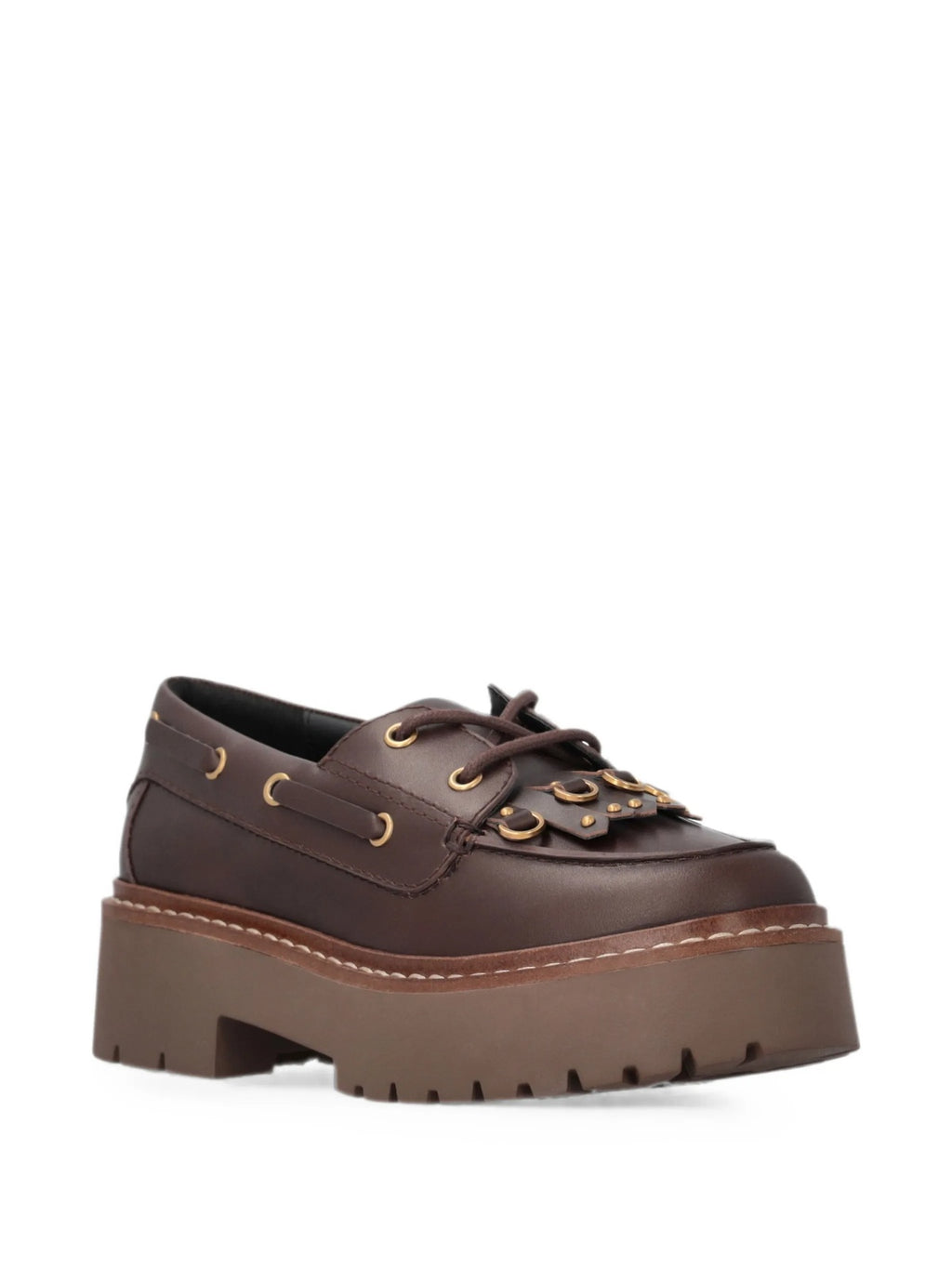 MARGARET 01 - MOCASSINO BRUSHED CALF LEATHER 