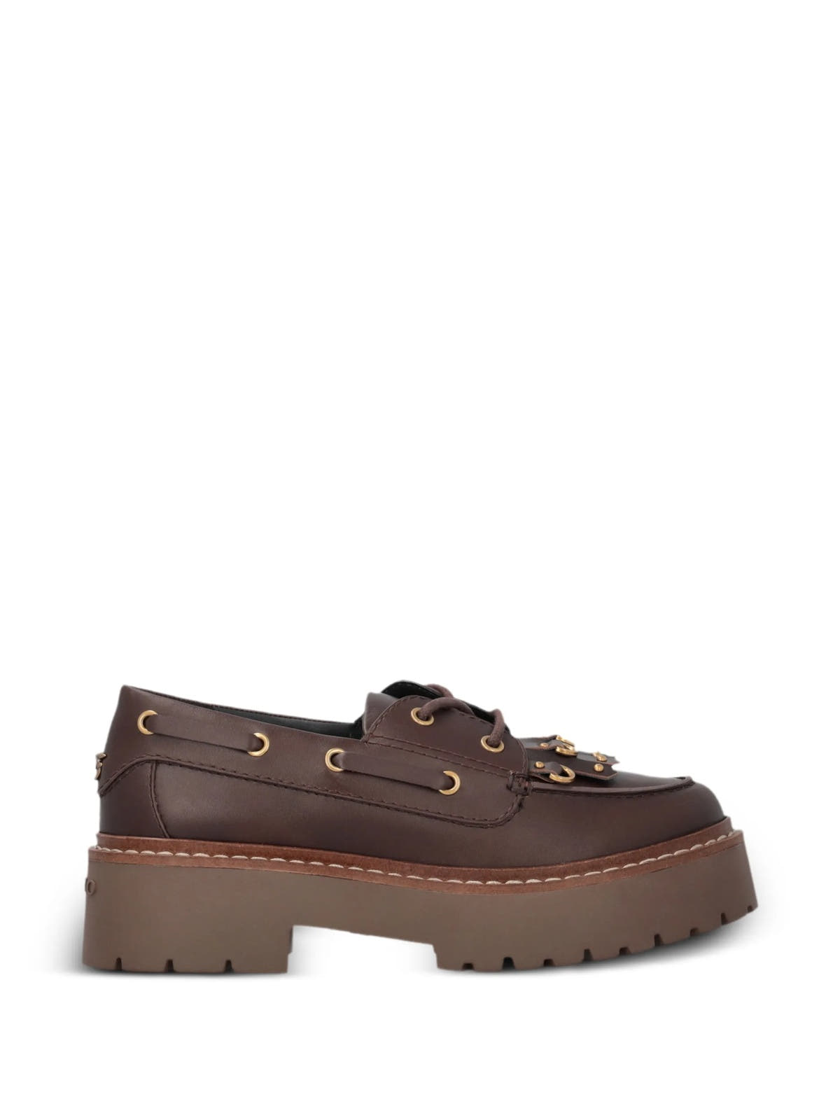 MARGARET 01 - MOCASSINO BRUSHED CALF LEATHER 