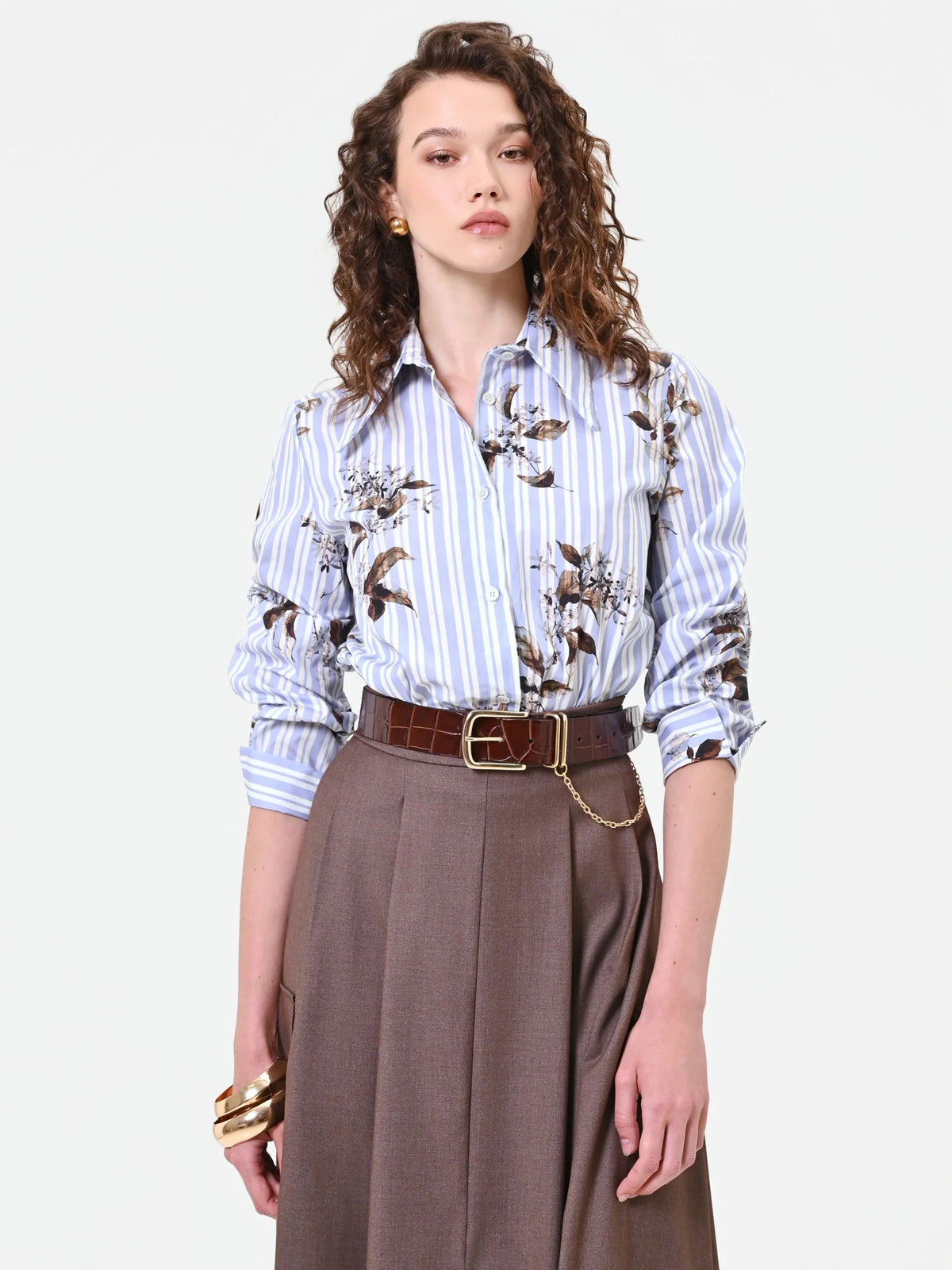 CFC 20410 W-CAMICIA CROPPED POPELINE RIGA FIORE 