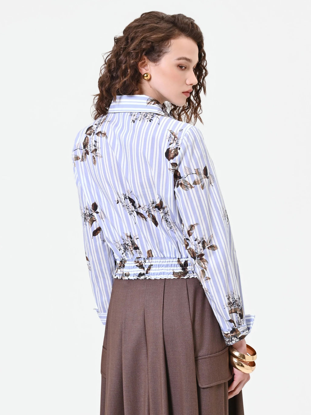CFC 20410 W-CAMICIA CROPPED POPELINE RIGA FIORE 