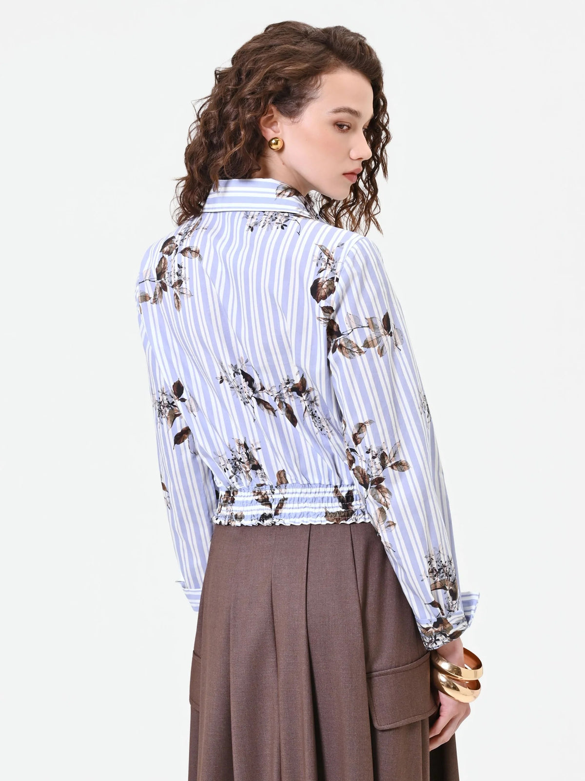 CFC 20410 W-CAMICIA CROPPED POPELINE RIGA FIORE 